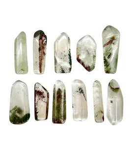 New Moon Beginnings Garden Quartz Point (Lodolite) - Natural Color Variations, Round Shape, Ideal for Home Decor