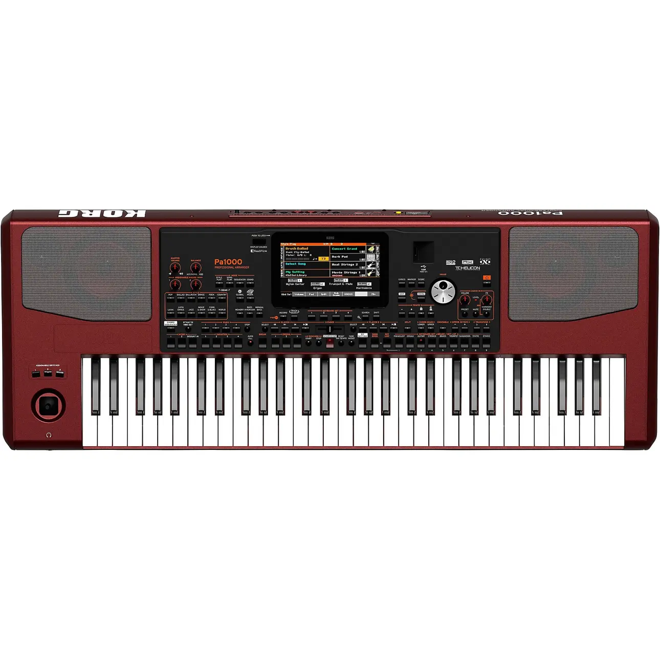 Korg Pa1000 61-Key Electronic Keyboard - 16-Track Sequencer, 16-Step Sequencer - Red, Suitable for Music Production, Live Performance