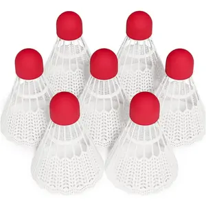 7 Pack Plastic Badminton Birdies - Bedminton Shuttlecocks - Not Recommended for Professional Players - Birdie Ball for Indoor and Outdoor - Backyard Sports Games Shuttle Balls