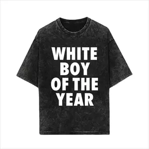 WHITE BOY OF THE YEAR SHIRT - Man Menswear Oversized Tshirt Streetwear Casual Classic Cotton Shortsleeve