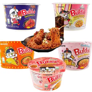 SAMYANG Buldak Spicy Chicken Ramen Bowl 3.7 oz~4.23 oz - New Taco Flavor & Cream Carbonara Flavor  & 	Sweet & Spicy Korean Chicken Flavor &	Rose Flavor  & Carbonara FlavorConvenient Instant Noodles