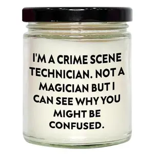 Crime Scene Technician Gifts: Vanilla Soy Candle for Crime Scene Enthusiasts, Funny Quote, 9oz Soy Wax Candle for Unique Christmas Unique Gifts from a Crime Scene Lover to a Crime Scene Fan