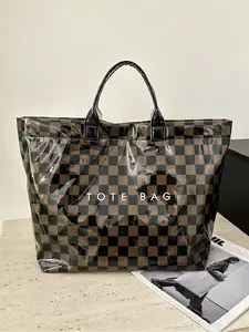 Women's Fashion Casual Plaid Pattern Tote Bag, Large Capacity Handbag, Perfect for Various Occasions, Stylish Shopping Bag