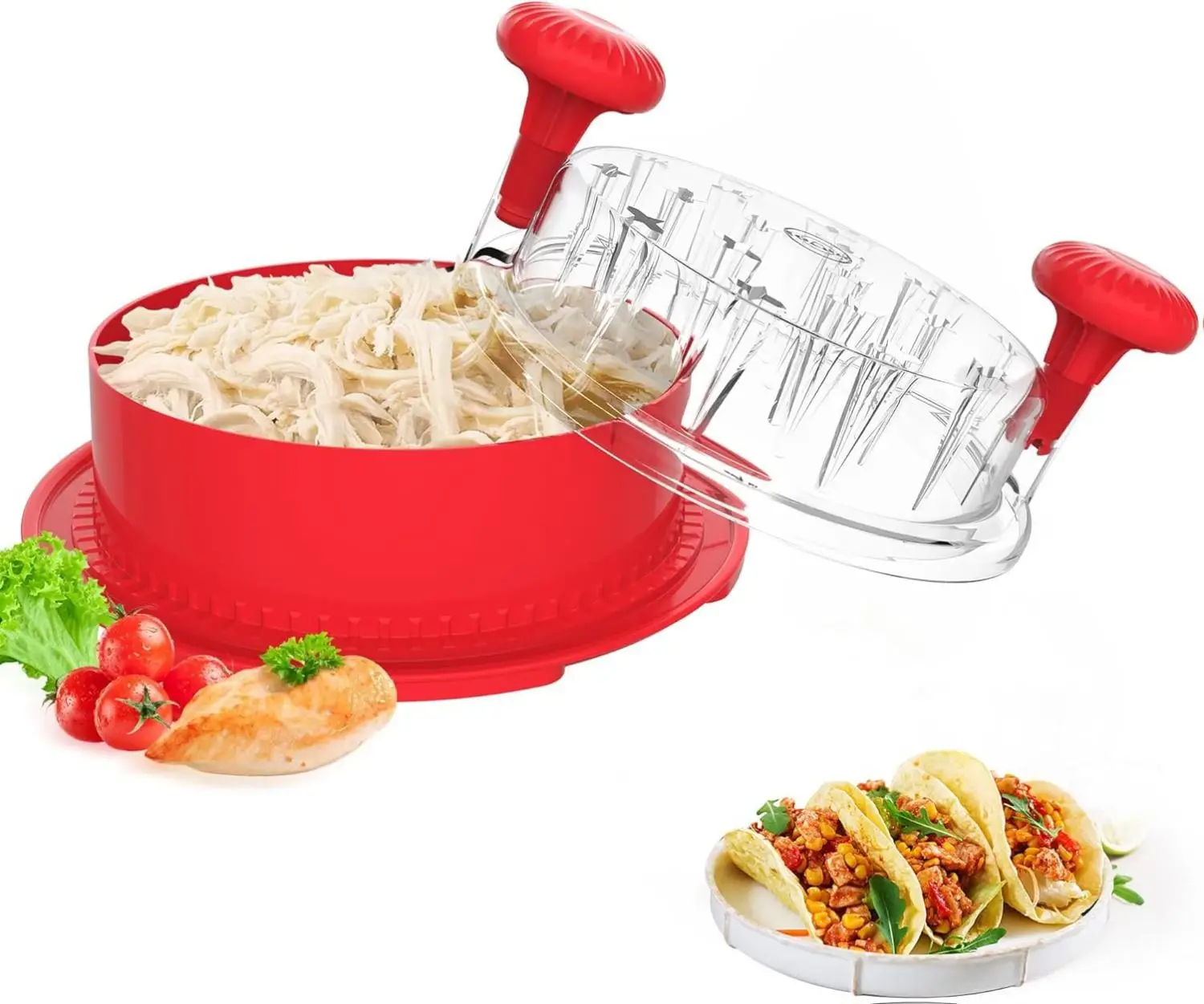 Chicken Shredder, Chicken Breast Shredder Tool Twist, Visible Meat Shredder Machine with Widened Anti Slip Mat Fix, Suitable for Tocas, Buffalo Chicke