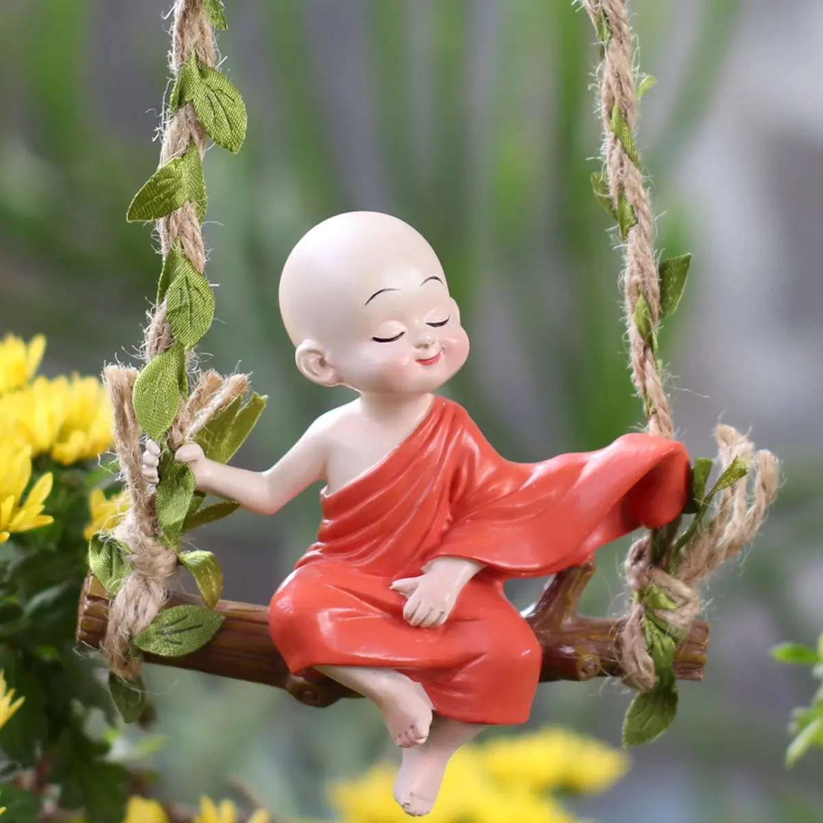 Classic Figure Swing Ornament, Buddha Series Decoration, Perfect Hanging Statue Gift, Healing Swing Figurine, Zen Home Decor, Spiritual Decor, Religious Decorations