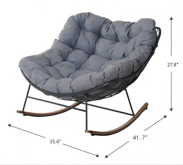Indoor & Outdoor Royal Rocking Chair – Soft Padded Cushion & Sturdy Steel Frame for Ultimate Comfort & Relaxation