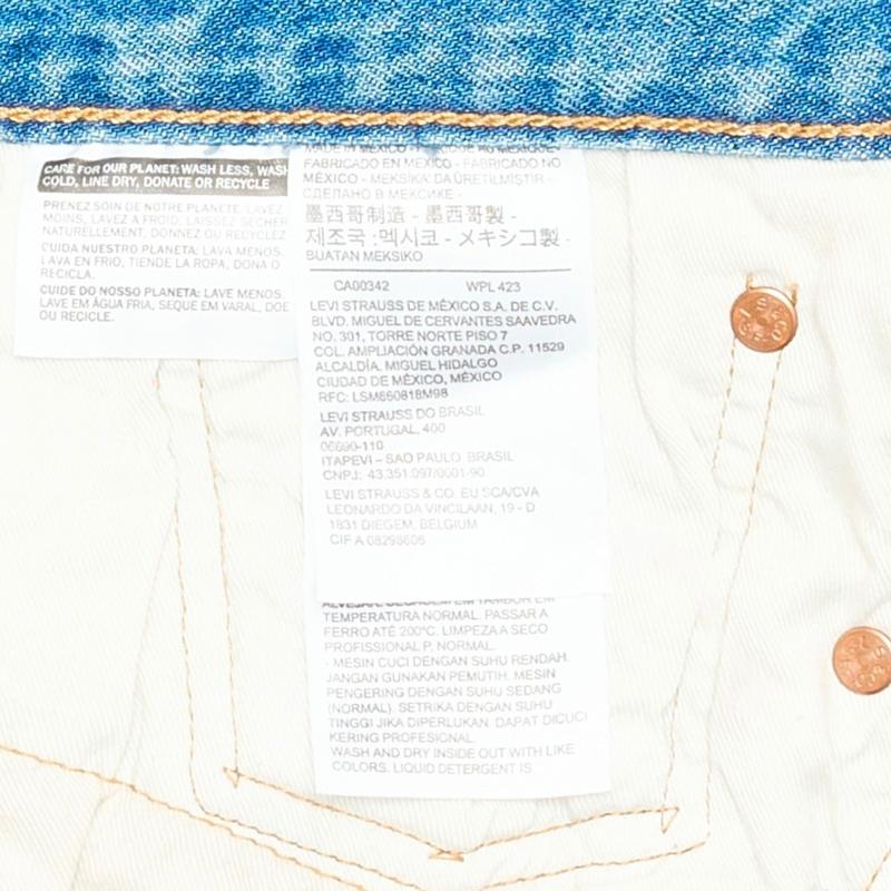 Denim Tears x Irak Levi’s 501 Wreath Logo Jeans Light Wash Vintage Indigo Black