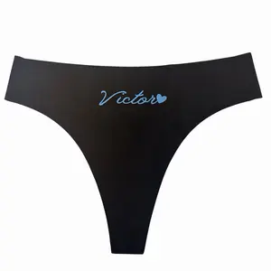 Personalized Name Underwear Women's Custom Valentine's Day Spandex Seamless Thong Available in S M L XL