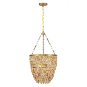 Catalan 4-Light Pendant in Warm Brass by Breegan Jane