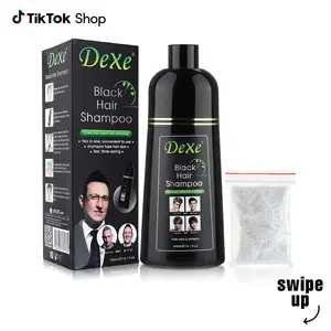 Black Hair Dye Shampoo for Gray Hair, Semi-Permanent Hair Color Shampoo for Women and Men, Simple to Use and Lasts 30 Days-Fast Acting, Herbal Ingredients and Ammonia Free (14 Fl oz)