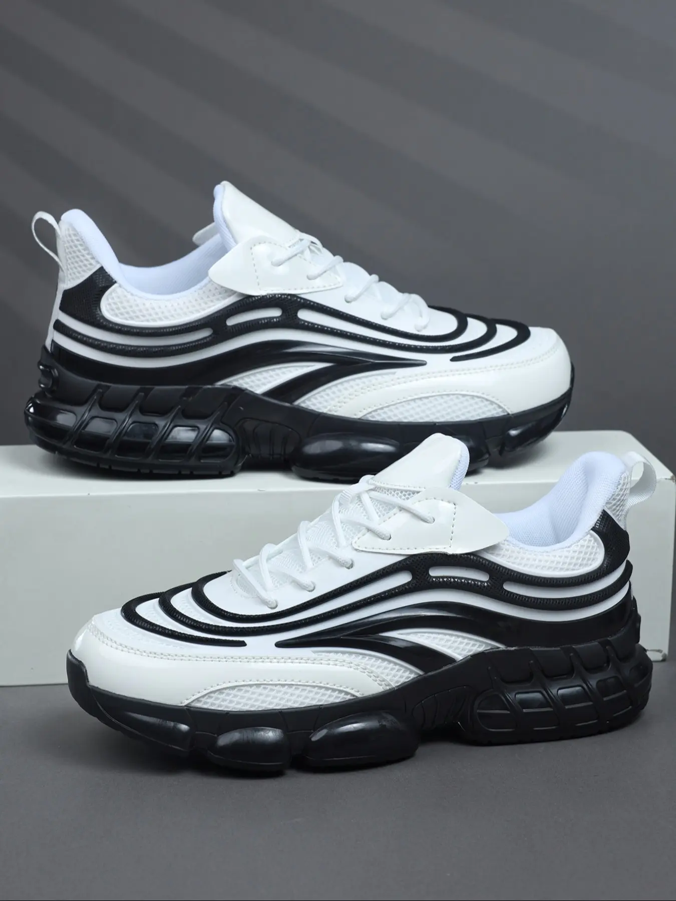 Men's Sporty Patchwork Casual Athletic Sports Sneakers, Breathable Textile & PU Upper Material, Low-Top Design, All Season Wear, Trendy, All Seasons Sneakers, Fashionable Casual Sneakers