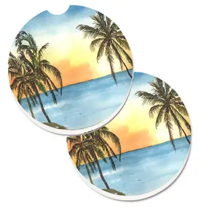 Palm Tree Set of 2 Cup Holder Car Coaster