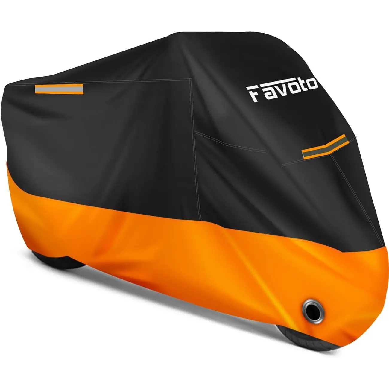 Motorcycle Cover Waterproof Motorcycle Cover Duty| Windproof Motorcycle Tarp All Rain UV Protection with Lock-Hole&Bag Fits up to 86.6" Orange