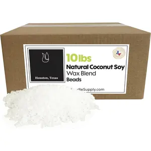 Coconut Soy Wax Beads for  Making | 10lb Coconut Soy  Wax Pastilles for making | Smooth Blend for High Load  Formulation |  Making Supplies