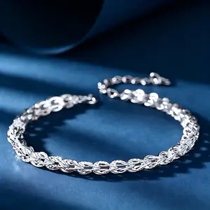 999 Pure Silver Phoenix Tail Bracelet, Hypoallergenic Adjustable Chain for Women   bangle woman