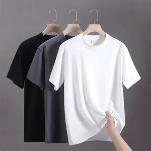 Solid 3-Packt-shirts 2026 Summer Oversize 100%Cotton T-Shirt Casual High Quality Short Sleeves Tee Shirt Basic Solid color Tops