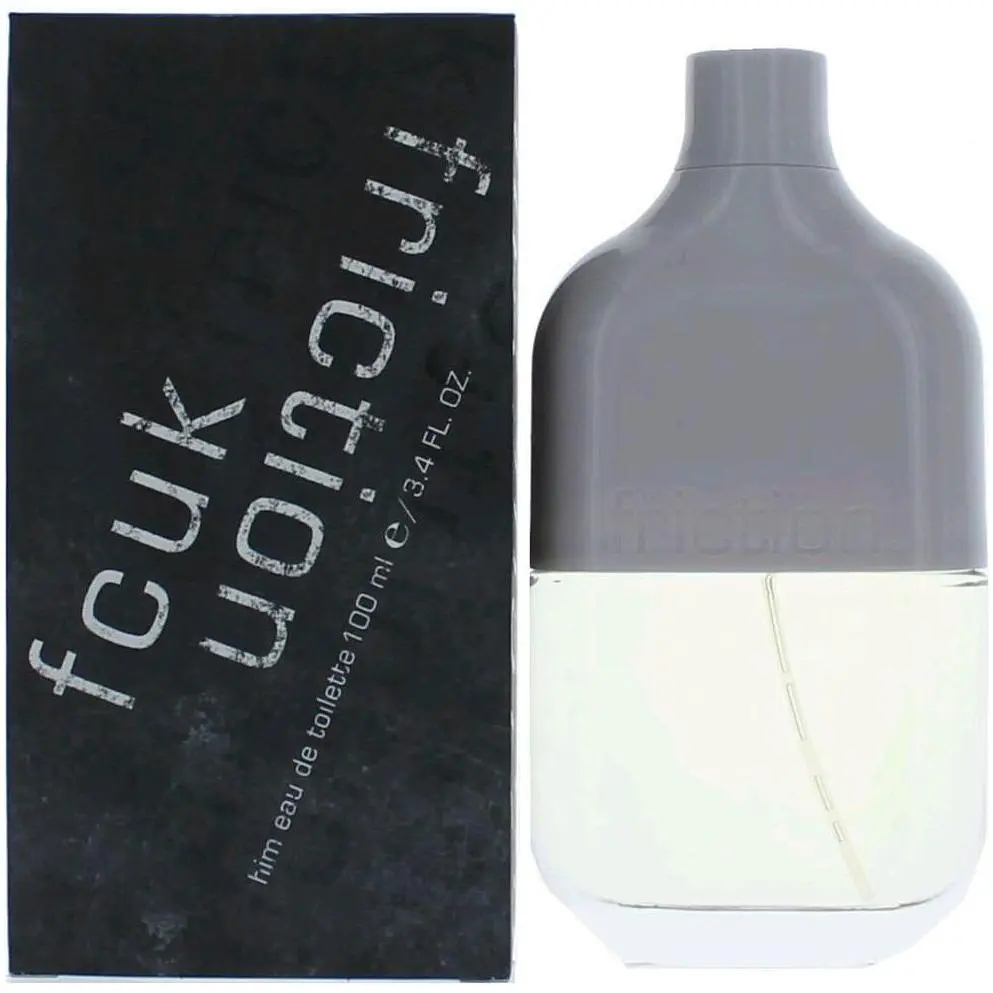 fcuk FRICTION by French Connection Men's EDT Fragrance Parfum - 3.4 fl oz, Lavender Base, Mandarin Mix, Amber Accents, New in Box, Woody Patchouli, Bottle-Shaped Men's Fragrance, Perfume-Inspired Men's Fragrance