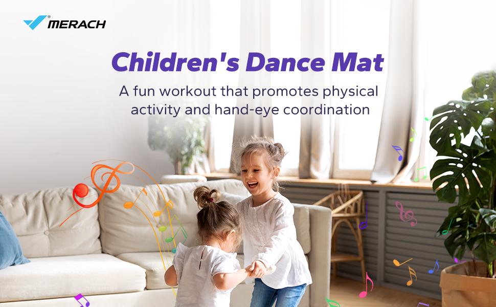 MERACH Dance Mat Bluetooth Electronic Dance Pad with Light-up Built-in Music Dance Game Toy Christmas Gift for Kids Girls Boys 3-12 Years Old