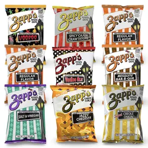 Zapp's Crispy Crunchy Potato Chips Variety Pack - 10 x 1.5 oz Bags, Choose Jalapeño, Voodoo, Cajun Crawtator & More, Snack Crispy Crunchy Option with Milk Pairing Suitability