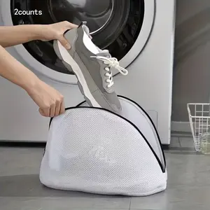 [Shoe Washing Protector] 2pcs Heavy-Duty Laundry Bag |   Open Mesh Shoe Washing Protector for Machine - Delicates, Sneakers, Sports Shoes, Boots, Jewelry, Watches - Prevents Damage & Extends Washer Life