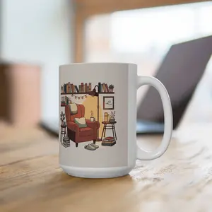 Stay Home Read Books mug | Cozy Reading Stack Illustration