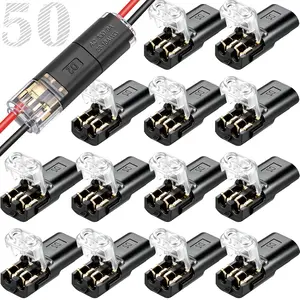 Double-Wire LED Light Strip Connector – 2 Pin Fast Plug-In Connector with Locking Buckle for Low Voltage, Automotive, Home & DIY LED Strip Wiring, Power Distribution & Secure Electrical Connection, Lighting Accessories