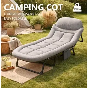 Portable Folding Camping Cot Adjustable Outdoor Cot for Adults Office Lounge Camping Travel multipurpose furniture