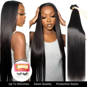 Ishow Brazilian Human Hair Bundles Straight Hair Bundles Long Human Hair Straight Virgin Hair Weave 3 Bundles Human Hair