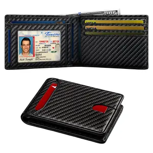 Men's Slim Leather Bifold Wallet RFID Blocking 11 Card Slots ID Window Cash Slot Minimalist Front Pocket Gift Box High-Quality Leather Compact Size