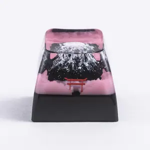 ULTRAEQUIP Artisan Keycap, Mount Fuji  Mountain Custom Keycaps Esc Epoxy   Keycaps 1U Replace Key fit MX  for Mechanical Keyboard (Famous Landscape Series - Fuji)