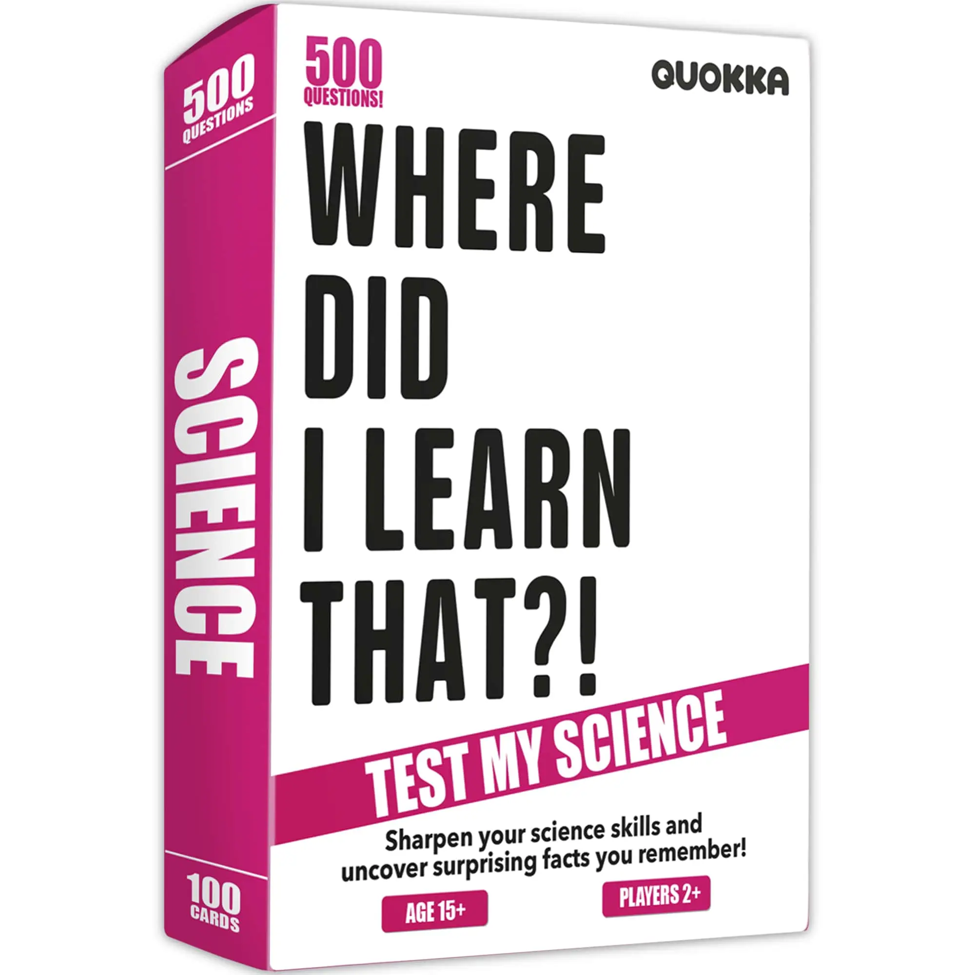 QUOKKA "Where Did I Learn That?" Trivia Boardgame - Science Quiz with 500 Q&A, for Ages 15+ Families, Boardgames, Fun Board Games, Party Table Game, Family Board Game