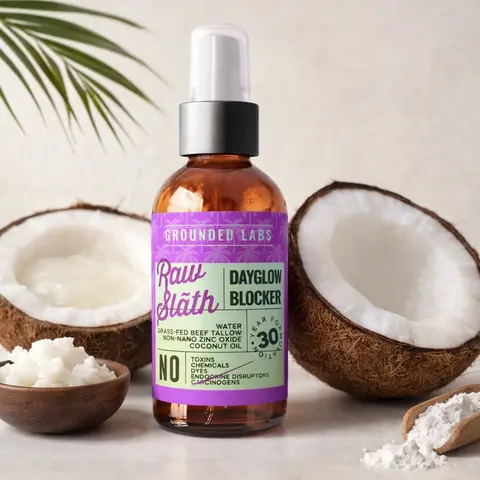 Beef Tallow Zinc Oxide Natural 30 SPF Mineral Sunscreen - Grass Fed Beef Tallow, Non-Nano Zinc, Coconut Oil, Smooth, Lightweight, Hydrating, Fast-Absorbing, Non-Greasy Daily Body Sunblock for Sensitive Skin, No Toxins/Chemicals/Hormone Disruptors