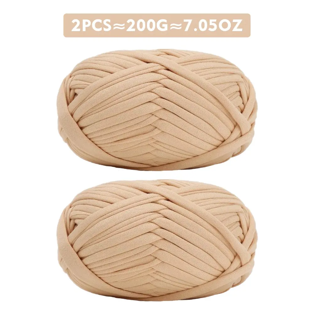 2-Pack Fabric Yarn Thread Set 200g Knitting Kit, Blanket Yarn, Bulk Yarn, Ideal for Knitting Storage Baskets Bags Hats Pet Beds Handmade Crafts