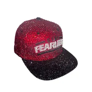 Nikki Bella Stay Fearless Dark Siam Red & Black Full RhinestoneCrystal Baseball Hat