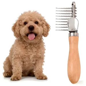 Pet Dematting Comb for Dogs & Cats | Gently Removes Undercoat Mats & Tangles | Stainless Steel Grooming Brush for Loose Dead Hair | Ideal for Poodles, Golden Retrievers & Long-Haired Pets perros cepillo para