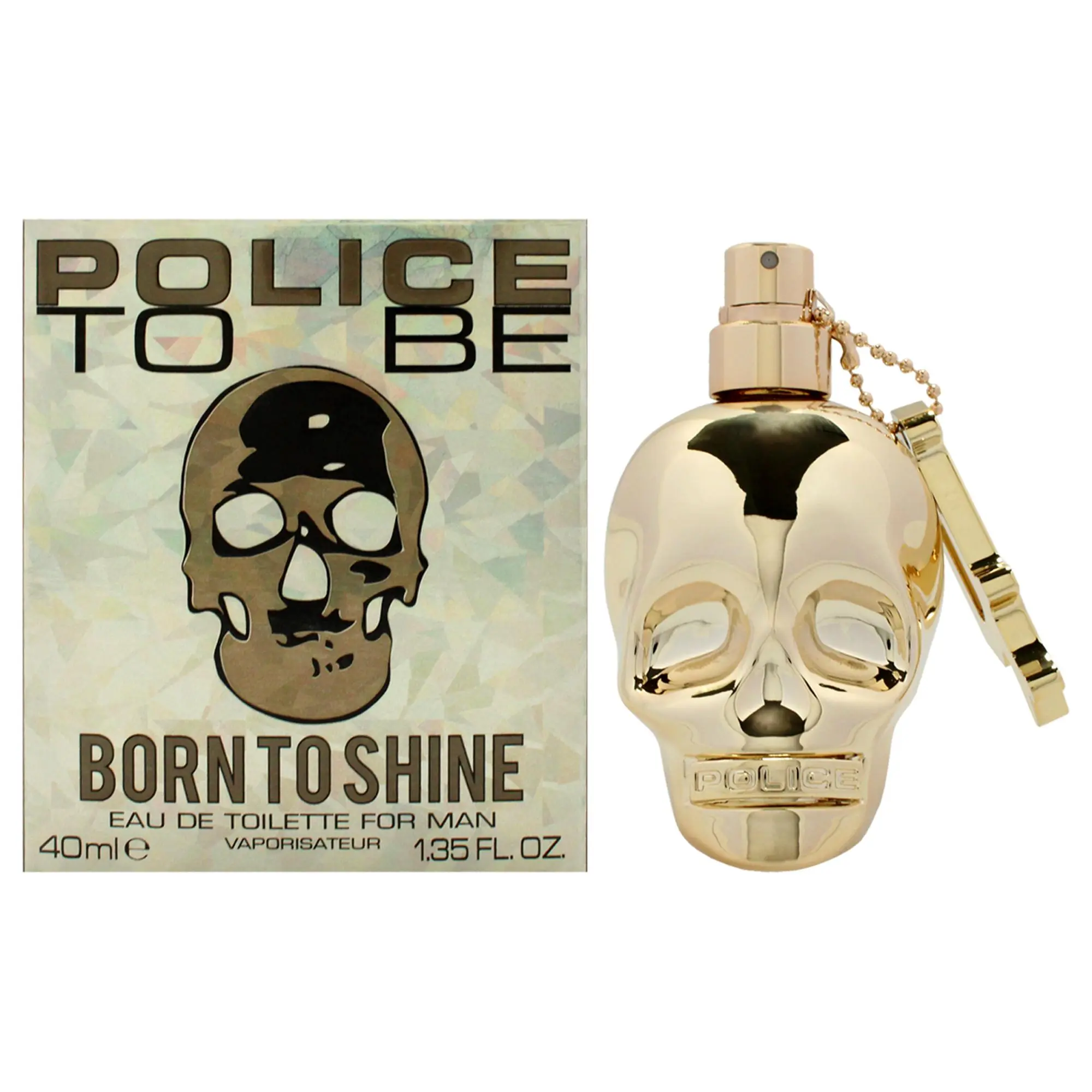 Police To Be Born To Shine Bold Skull Shape EDT Spray for Male Wear - 1.35 oz (40ml) - Makes Impact Fragrance for Men
