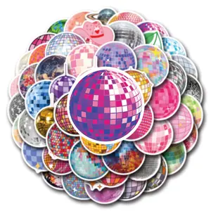 55 Pcs New Style Disco Ball Stickers, Flash Graffiti Decals, Automobile Decals for Cars & Luggage, Vibrant Colorful Designs, Perfect for DIY Decoration, Car Decorative Sticker