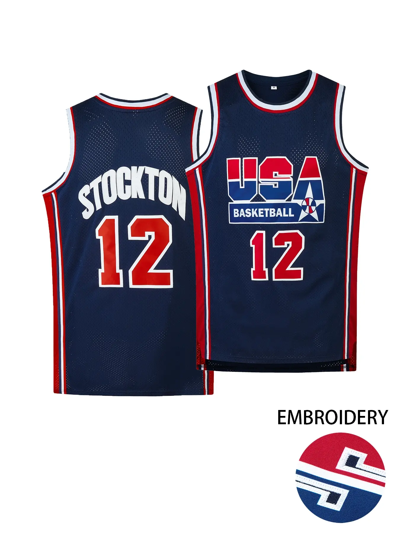 1992 USA #9 Basketball Jerseys for Men Sewing Embroidery Retro, Throwback Jersey Basketball Uniform Breathable Mesh Casual Loose Outdoor Sportswear White Blue S-3XL 9Os Dream Team Gym Workout Tops Sleeveless Jersey Embroidered Basketball Jerseys