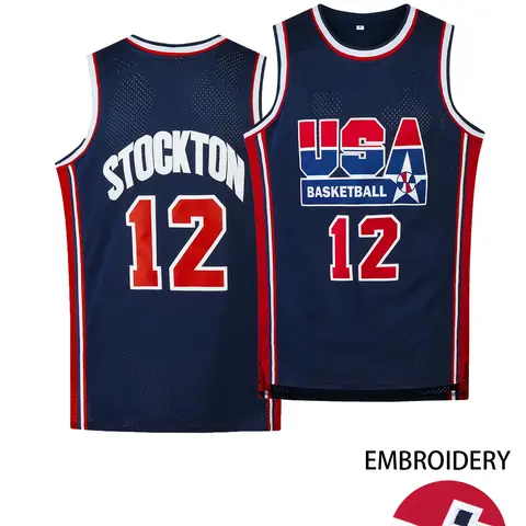 1992 USA #9 Basketball Jerseys for Men Sewing Embroidery Retro, Throwback Jersey Basketball Uniform Breathable Mesh Casual Loose Outdoor Sportswear White Blue S-3XL 9Os Dream Team Gym Workout Tops Sleeveless Jersey Embroidered Basketball Jerseys