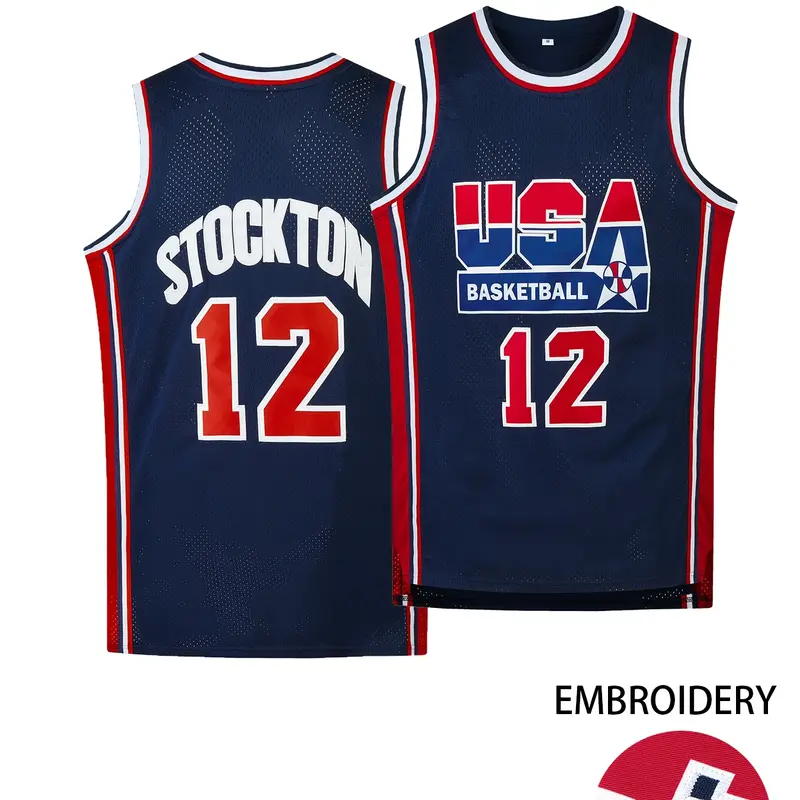 1992 USA #9 Basketball Jerseys for Men Sewing Embroidery Retro, Throwback Jersey Basketball Uniform Breathable Mesh Casual Loose Outdoor Sportswear White Blue S-3XL 9Os Dream Team Gym Workout Tops Sleeveless Jersey Embroidered Basketball Jerseys