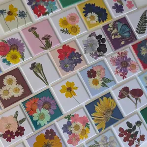 Real Flower Magnets | Floral Plant Dried Pressed Flower | Home Decor | Fridge Magnets | Floral Decor Plants Nature Garden
