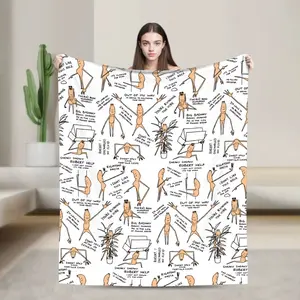 Marcus The Worm Meme Brain Rot  Blankets Soft Funny Throw Blanket Cozy Lightweight Plush Portable Cover Blanket For Sofa,Warm Gift For Birthday,Christmas,Multiple Blankets