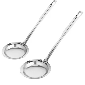Stainless Steel Fat Skimmer Spoon, Long Handle Fine Mesh Strainer for Cooking, Frying, Oil, Foam & Grease Removal, Kitchen