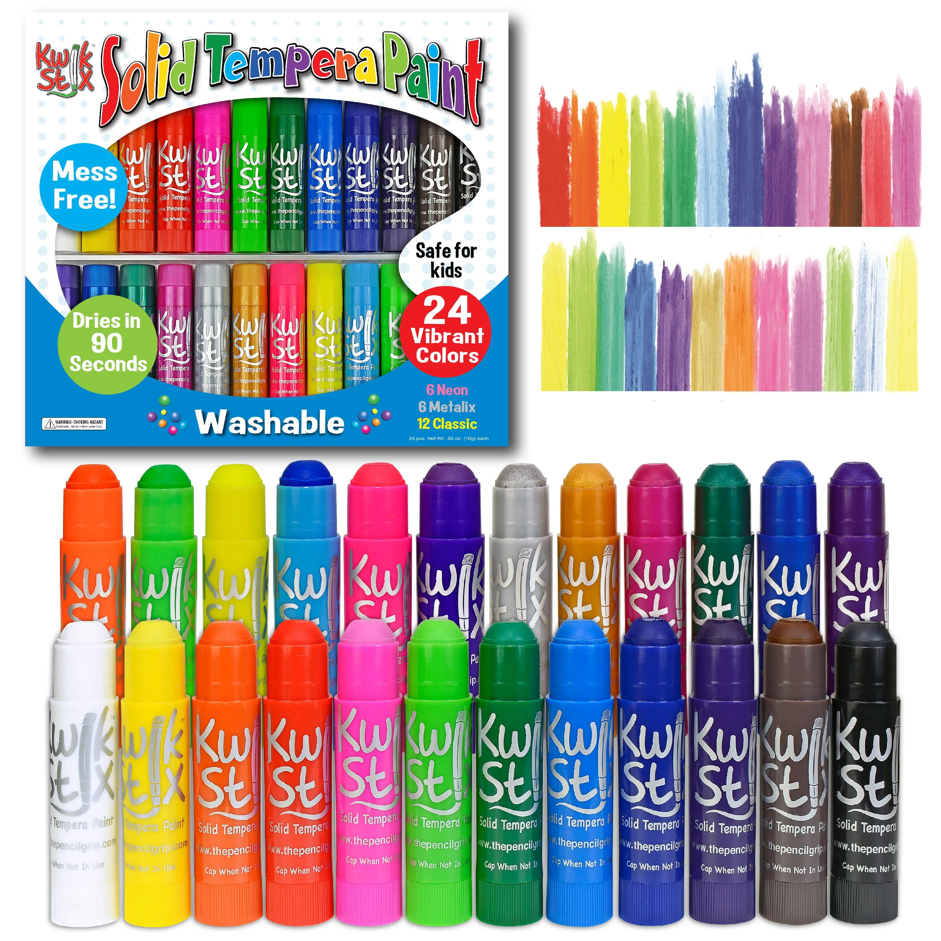 Kwik Stix Paint Sticks, Set of 24: Classic, Neon & Metallic Kwik Stix Paint Sticks, Set of 24: Classic, Neon & Metallic