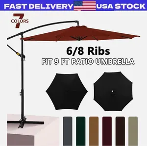 9ft Patio Umbrella Canopy Top Cover Replacement Fits 6/8 Ribs (Canopy Only)