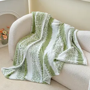 Stripe Sage Green Throw Blanket, Soft Cozy Striped Throw Blankets for Couch, Sofa, Bed, Travel, Lightweight Fluffy Warm Plush Decorative Blankets for Women, Men,Kids Gift