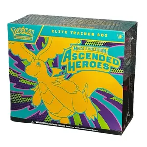 Mega Evolution Ascended Heroes Official TCG Collectible Trading Card Box - Authentic Collectible, English Non-Sports Cards Pack