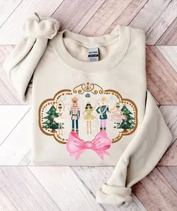 Christmas Nutcracker Ballet Holiday Sweatshirt Pullover Womenswear Crewneck Comfort
