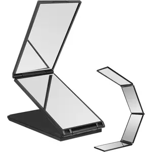4 Way Mirror Foldable Makeup Mirror Portable 360  Handheld Haircut Mirrors 4 Barber Desktop DIY Haircut Tool for Hair Cuting Styling  Sided Self Haircuts for  and Salon, 4.7 * 2.7 in