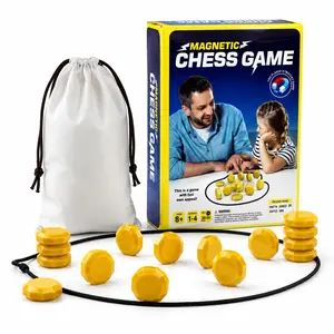 Magnetic Chess Game Toy for Kids, Fun Strategy Board Game with Magnetic Pieces, Game Rope & Storage Bag, Family Tabletop Puzzle Toy for Boys Girls Adults